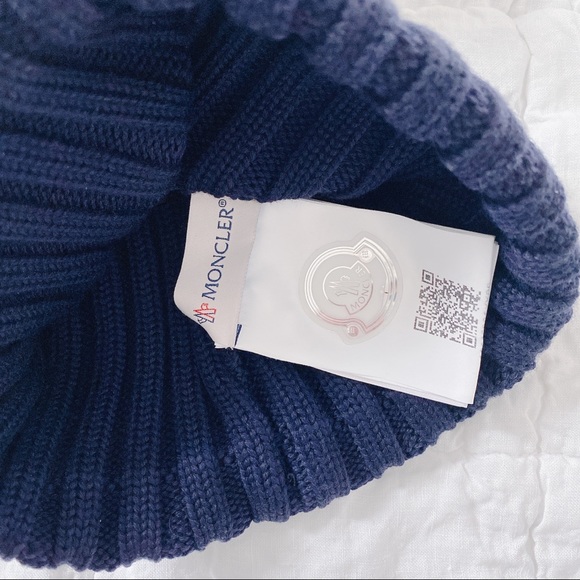 Moncler Black Knit Pom Pom Beanie main image 4